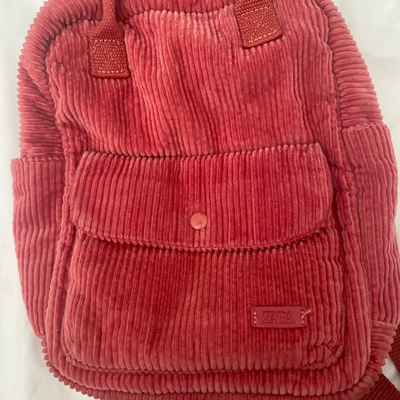 pink zara corduroy mini backpack - Picture 6 of 6
